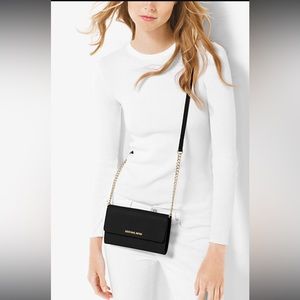 Like New! Michael Kors Black Leather 3-1 Crossbody